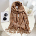 Luxury Plaid Scarf Winter Warm Cashmere Women Long Pashmina Foulard Female Scarves Lady Tassel Shawl Wraps 2021 Design New