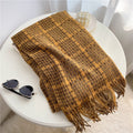 Luxury Plaid Scarf Winter Warm Cashmere Women Long Pashmina Foulard Female Scarves Lady Tassel Shawl Wraps 2021 Design New