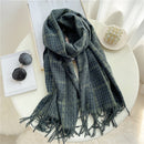 Luxury Plaid Scarf Winter Warm Cashmere Women Long Pashmina Foulard Female Scarves Lady Tassel Shawl Wraps 2021 Design New