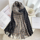 Luxury Plaid Scarf Winter Warm Cashmere Women Long Pashmina Foulard Female Scarves Lady Tassel Shawl Wraps 2021 Design New