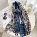 Luxury Plaid Scarf Winter Warm Cashmere Women Long Pashmina Foulard Female Scarves Lady Tassel Shawl Wraps 2021 Design New