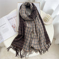 Luxury Plaid Scarf Winter Warm Cashmere Women Long Pashmina Foulard Female Scarves Lady Tassel Shawl Wraps 2021 Design New