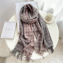 Luxury Plaid Scarf Winter Warm Cashmere Women Long Pashmina Foulard Female Scarves Lady Tassel Shawl Wraps 2021 Design New