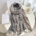 Luxury Plaid Scarf Winter Warm Cashmere Women Long Pashmina Foulard Female Scarves Lady Tassel Shawl Wraps 2021 Design New
