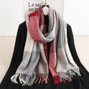 Luxury Plaid Scarf Winter Warm Cashmere Women Long Pashmina Foulard Female Scarves Lady Tassel Shawl Wraps 2021 Design New