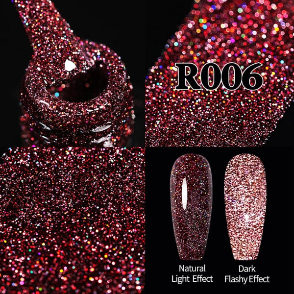 UR SUGAR 7.5ml Pink Reflective Glitter Gel Nail Polish Silver Purple Sequins Soak Off UV Gel Nail Art Manicuring Nail Gel