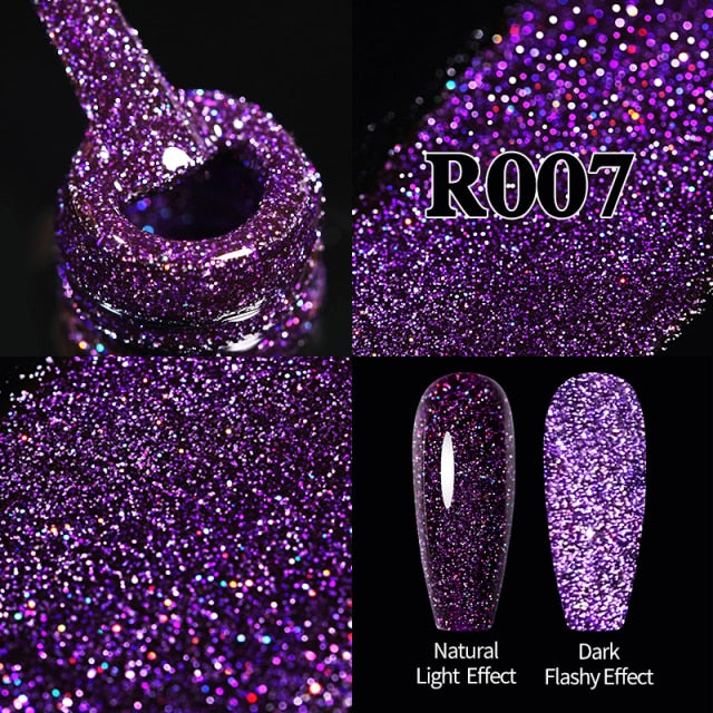 UR SUGAR 7.5ml Pink Reflective Glitter Gel Nail Polish Silver Purple Sequins Soak Off UV Gel Nail Art Manicuring Nail Gel