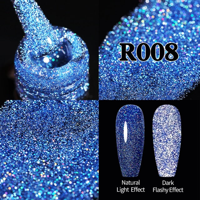 UR SUGAR 7.5ml Pink Reflective Glitter Gel Nail Polish Silver Purple Sequins Soak Off UV Gel Nail Art Manicuring Nail Gel