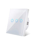 Light Touch Switch Sensor EU Standard Tempered Crystal Glass Panel 4 Color Power 1/2/3 Gang 1 Way 220V Wall Lamp Switches On Off