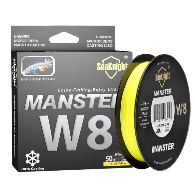 SeaKnight Brand MONSTER/MANSTER W8 Fishing Line 150M 300M 500M 8 Strands Braided Fishing Line Multifilament PE Line 15 -100LB