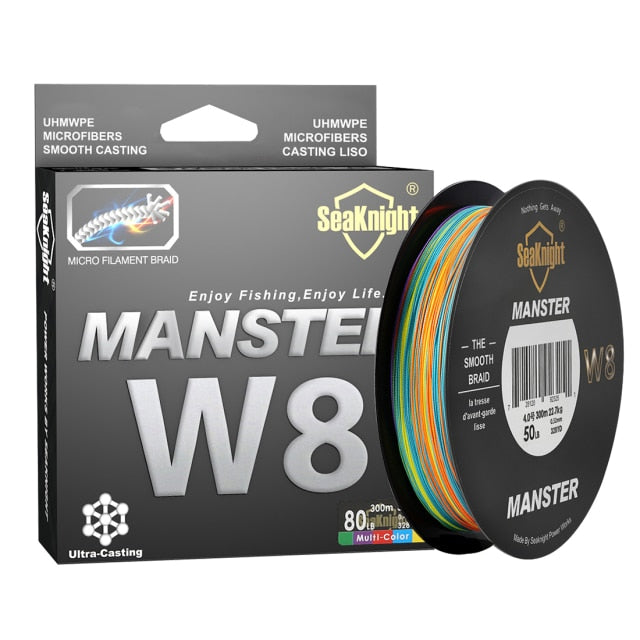 SeaKnight Brand MONSTER/MANSTER W8 Fishing Line 150M 300M 500M 8 Strands Braided Fishing Line Multifilament PE Line 15 -100LB
