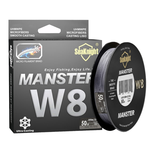 SeaKnight Brand MONSTER/MANSTER W8 Fishing Line 150M 300M 500M 8 Strands Braided Fishing Line Multifilament PE Line 15 -100LB