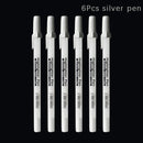 12PCS/lot 0.7mm Paint Marker Permanent Marker Graffiti Metalic Marker Pens Gold Silver White Pen Writting Drawing Art Supplies