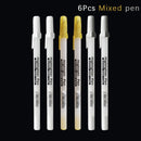 12PCS/lot 0.7mm Paint Marker Permanent Marker Graffiti Metalic Marker Pens Gold Silver White Pen Writting Drawing Art Supplies
