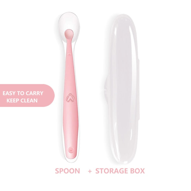 Baby Silicone Soft Spoon Training Feeding Spoons for Children kids  Infants Temperature Sensing