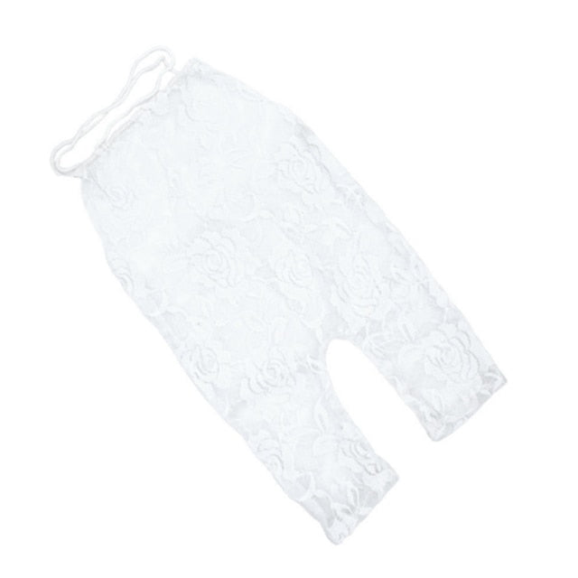 Baby Romper Deep V Backless Newborn Photo Photograph Props Lace Toddler Hollow Bow-knot Design Fotografia Accessories