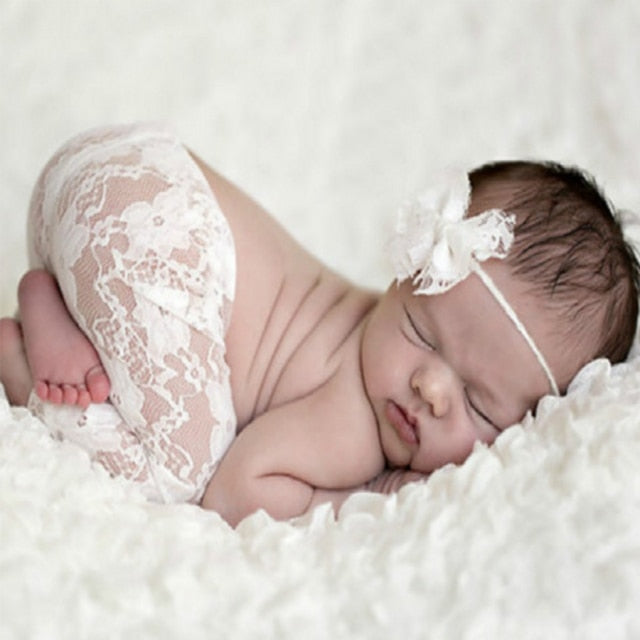 Baby Romper Deep V Backless Newborn Photo Photograph Props Lace Toddler Hollow Bow-knot Design Fotografia Accessories