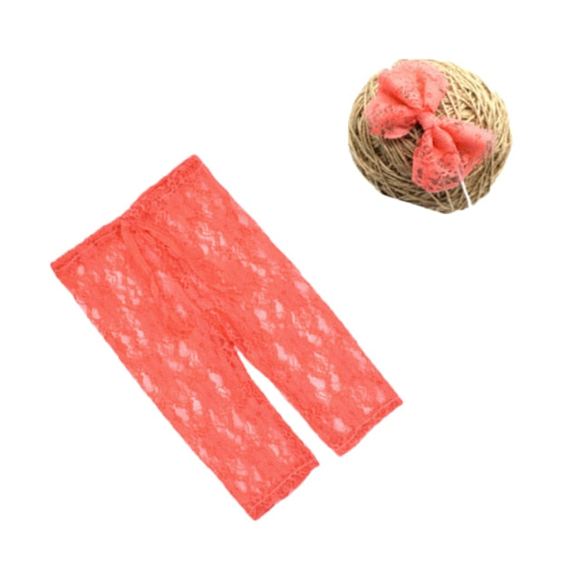 Baby Romper Deep V Backless Newborn Photo Photograph Props Lace Toddler Hollow Bow-knot Design Fotografia Accessories