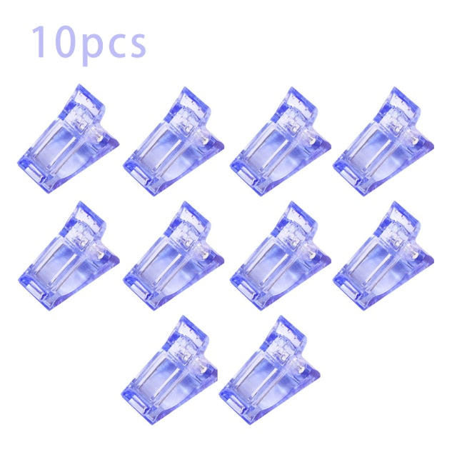 Acrylic Nail Clip Transparent Gel Quick Building Nail Tips Clips Fingernail Extension UV Clamps Manicure Art Builder Tools set