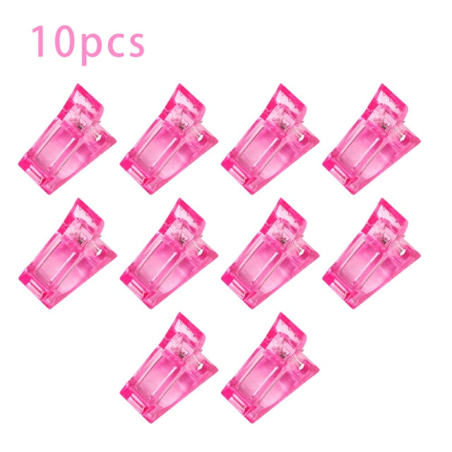 Acrylic Nail Clip Transparent Gel Quick Building Nail Tips Clips Fingernail Extension UV Clamps Manicure Art Builder Tools set