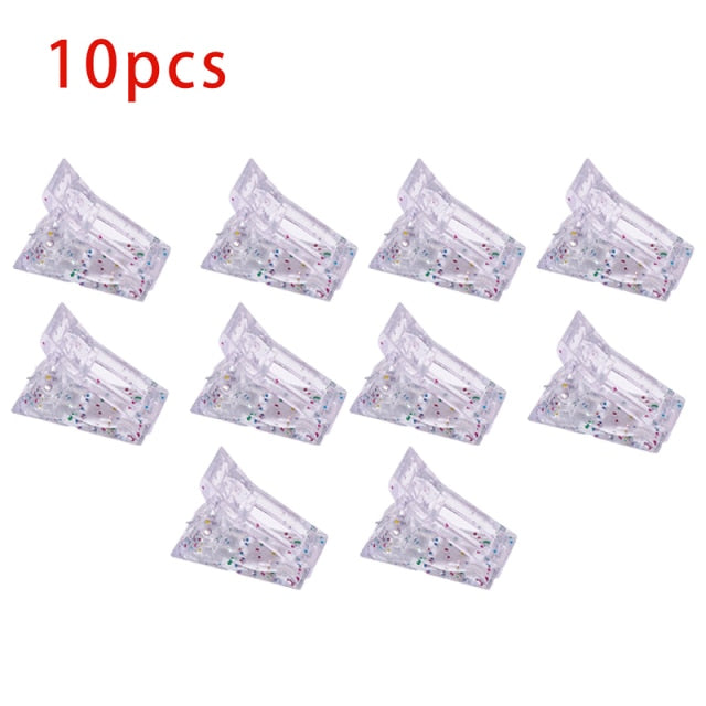 Acrylic Nail Clip Transparent Gel Quick Building Nail Tips Clips Fingernail Extension UV Clamps Manicure Art Builder Tools set