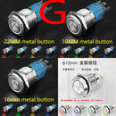 12MM 16MM 19MM 22MM Led Metal Button with Light Waterproof Button Self Reset Inching Self Locking Power Symbol Switch Round 24V