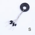 60PCS/10 Group S M L Black Rubber Oval Stopper Float Fishing Bobber Float For Sea Carp Fly Fishing Accessories