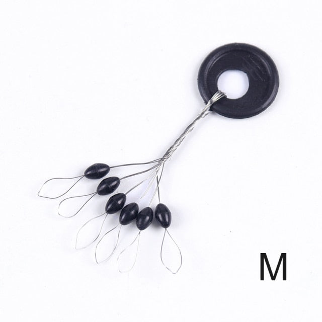 60PCS/10 Group S M L Black Rubber Oval Stopper Float Fishing Bobber Float For Sea Carp Fly Fishing Accessories