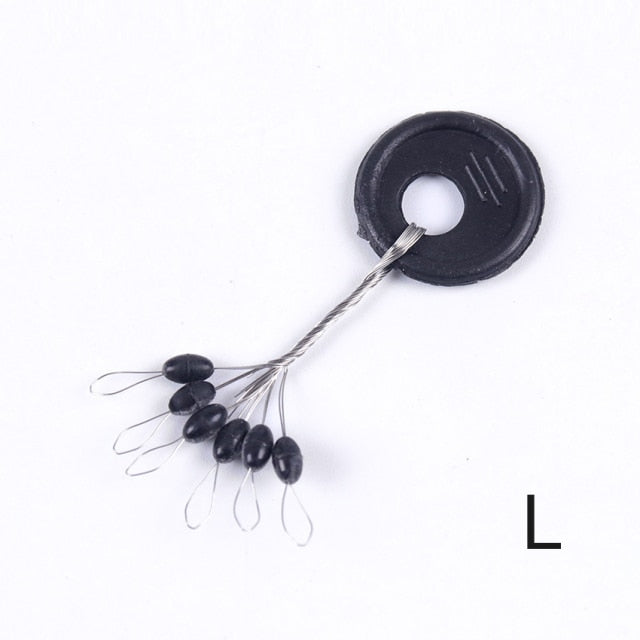 60PCS/10 Group S M L Black Rubber Oval Stopper Float Fishing Bobber Float For Sea Carp Fly Fishing Accessories