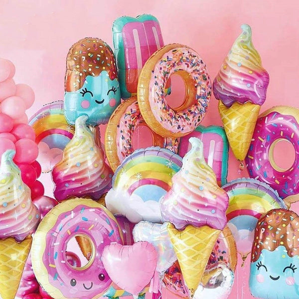 32Inch Donut Digital Foil Balloon Christmas Fruit Ice Cream Helium Balloon Birthday Party Decoration Kids Digital Balloon Showe