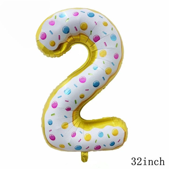 32Inch Donut Digital Foil Balloon Christmas Fruit Ice Cream Helium Balloon Birthday Party Decoration Kids Digital Balloon Showe