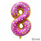 32Inch Donut Digital Foil Balloon Christmas Fruit Ice Cream Helium Balloon Birthday Party Decoration Kids Digital Balloon Showe