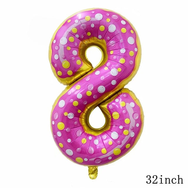 32Inch Donut Digital Foil Balloon Christmas Fruit Ice Cream Helium Balloon Birthday Party Decoration Kids Digital Balloon Showe