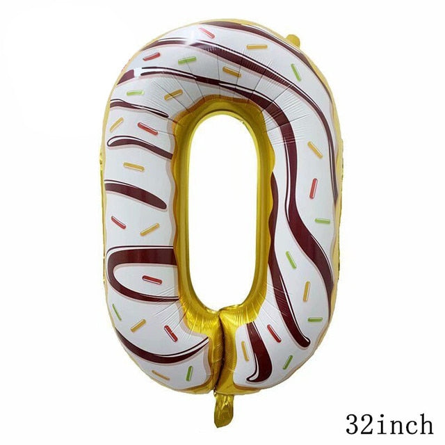 32Inch Donut Digital Foil Balloon Christmas Fruit Ice Cream Helium Balloon Birthday Party Decoration Kids Digital Balloon Showe