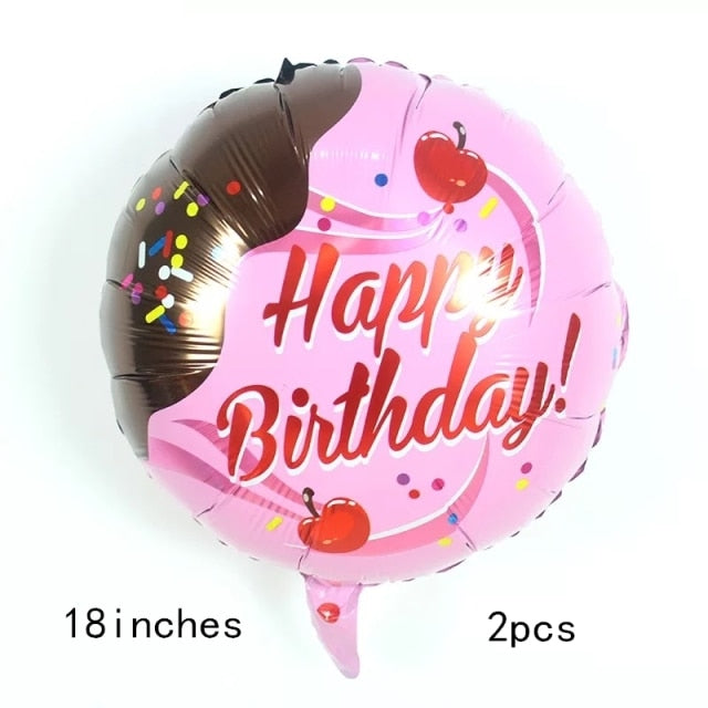 32Inch Donut Digital Foil Balloon Christmas Fruit Ice Cream Helium Balloon Birthday Party Decoration Kids Digital Balloon Showe