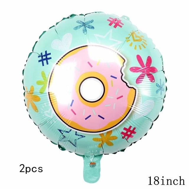 32Inch Donut Digital Foil Balloon Christmas Fruit Ice Cream Helium Balloon Birthday Party Decoration Kids Digital Balloon Showe