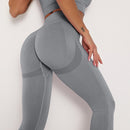 Seamless Yoga Set Fitness Sports Suits Gym Clothing Two Piece Set Women Yoga clothes High Waist Push Hip Leggings Workout Pants