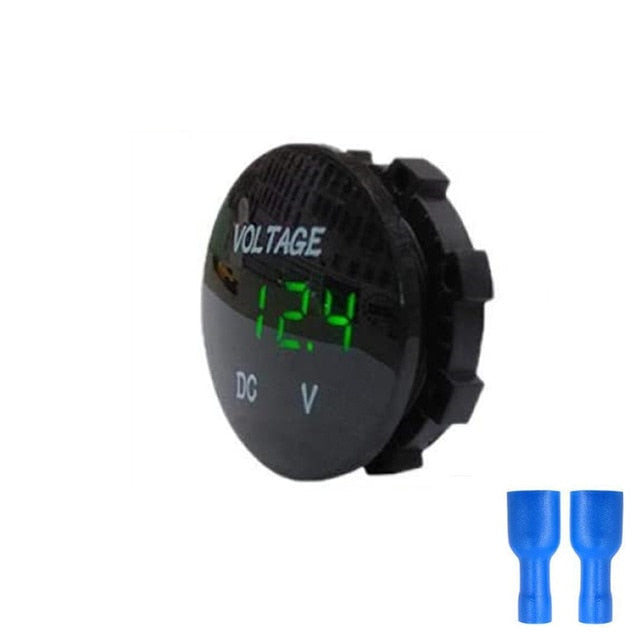 Mini Round Waterproof Motorboat Motorcycle DC5V-48V LED Panel Digital Voltmeter Tester Monitor Display Voltmeter