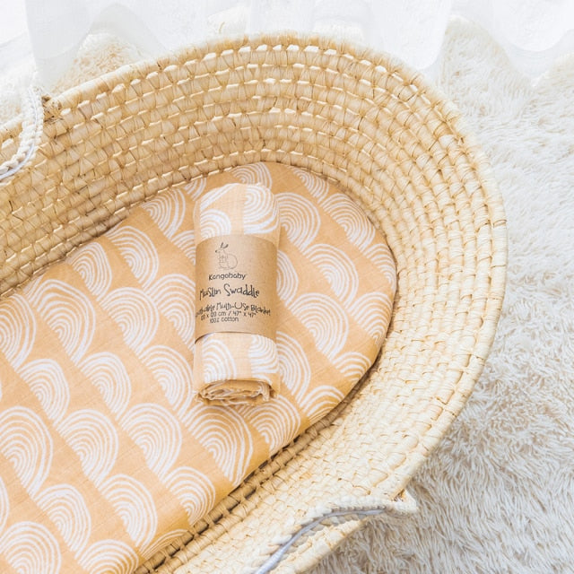 Kangobaby Fashion Muslin Swaddle Cloth Diaper Wrap Baby Receiving Blanket Squares Babyroom Decor 120x120cm 100% Cotton