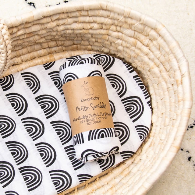 Kangobaby Fashion Muslin Swaddle Cloth Diaper Wrap Baby Receiving Blanket Squares Babyroom Decor 120x120cm 100% Cotton