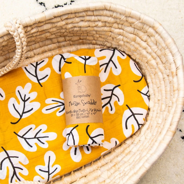 Kangobaby Fashion Muslin Swaddle Cloth Diaper Wrap Baby Receiving Blanket Squares Babyroom Decor 120x120cm 100% Cotton