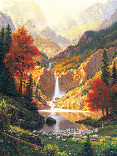 DIY 5D Diamond Painting Landscape Sunset Cross Stitch Kit Full Square Embroidery Scenery Mosaic Art Picture of Rhinestones Decor