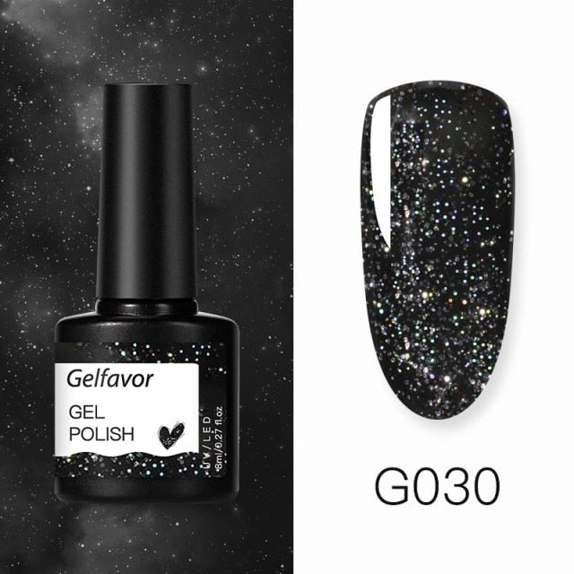 GELFAVOR Gel Nail Polish Glitter 8ML Semi-permanent Varnish Hybrid UV Nail Gel Polish For Manicure Nail Art Design Gel Varnishes