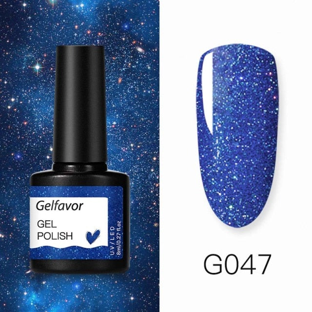 GELFAVOR Gel Nail Polish Glitter 8ML Semi-permanent Varnish Hybrid UV Nail Gel Polish For Manicure Nail Art Design Gel Varnishes