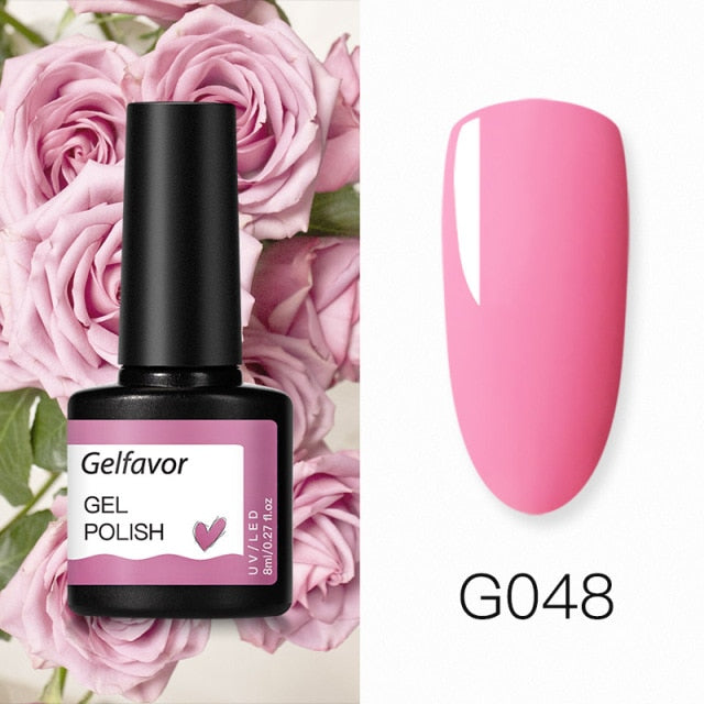 GELFAVOR Gel Nail Polish Glitter 8ML Semi-permanent Varnish Hybrid UV Nail Gel Polish For Manicure Nail Art Design Gel Varnishes