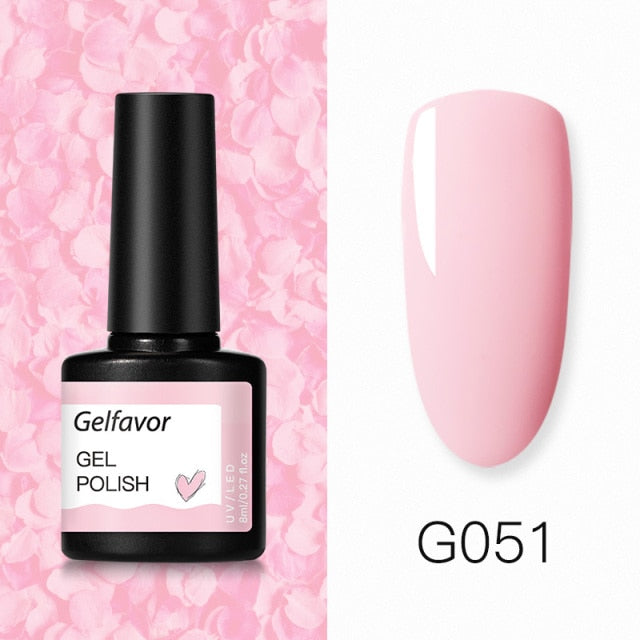 GELFAVOR Gel Nail Polish Glitter 8ML Semi-permanent Varnish Hybrid UV Nail Gel Polish For Manicure Nail Art Design Gel Varnishes