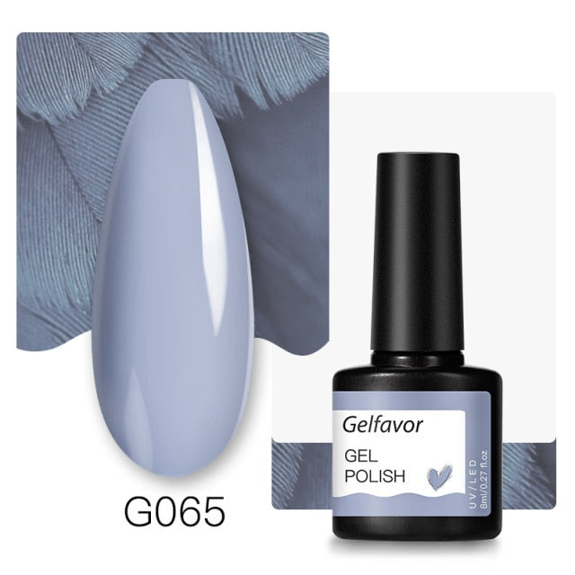 GELFAVOR Gel Nail Polish Glitter 8ML Semi-permanent Varnish Hybrid UV Nail Gel Polish For Manicure Nail Art Design Gel Varnishes
