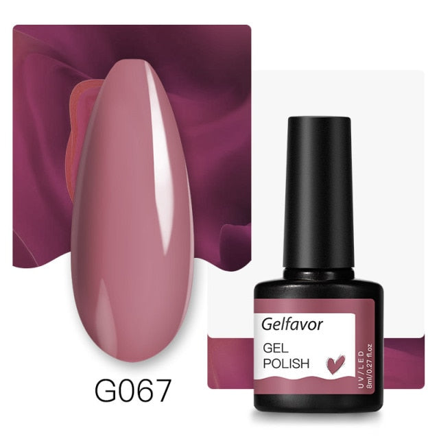 GELFAVOR Gel Nail Polish Glitter 8ML Semi-permanent Varnish Hybrid UV Nail Gel Polish For Manicure Nail Art Design Gel Varnishes