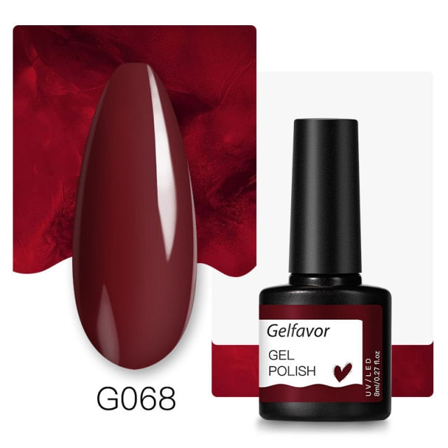 GELFAVOR Gel Nail Polish Glitter 8ML Semi-permanent Varnish Hybrid UV Nail Gel Polish For Manicure Nail Art Design Gel Varnishes