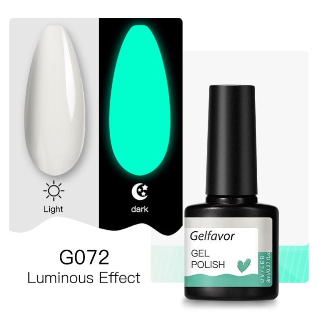 GELFAVOR Gel Nail Polish Glitter 8ML Semi-permanent Varnish Hybrid UV Nail Gel Polish For Manicure Nail Art Design Gel Varnishes